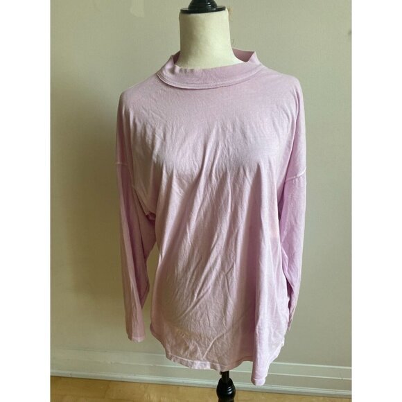 WE the Free women long sleeve top sz small mock neck tshirt oversized - Picture 1 of 5
